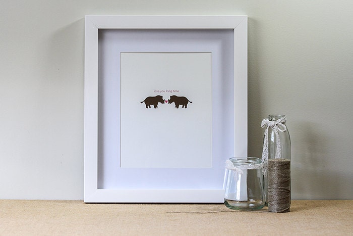 Love You Long Time - A4 Print - Wedding Gift - Nursery Artwork