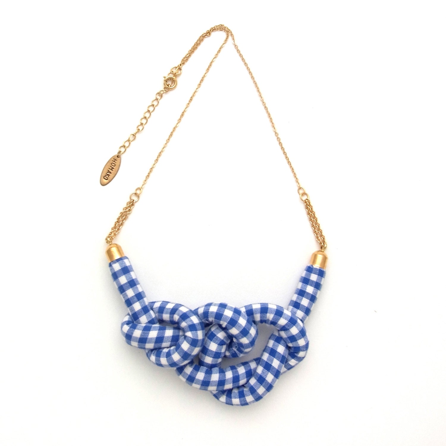 Gingham Rope Knot Necklace