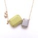 Fabric  2 Jewel Necklace - I