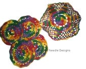 Crocheted Doilies - Set of One Large and Four Small Doilies