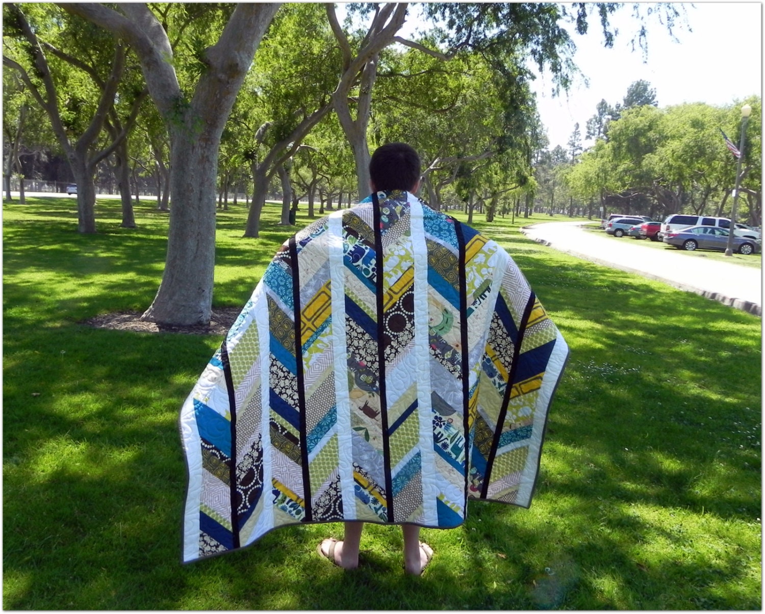 Feather Patchwork Quilt.