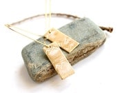 White Wash Patina Rectangle -Drop Earrings -Mountain View -Handmade Jewellery