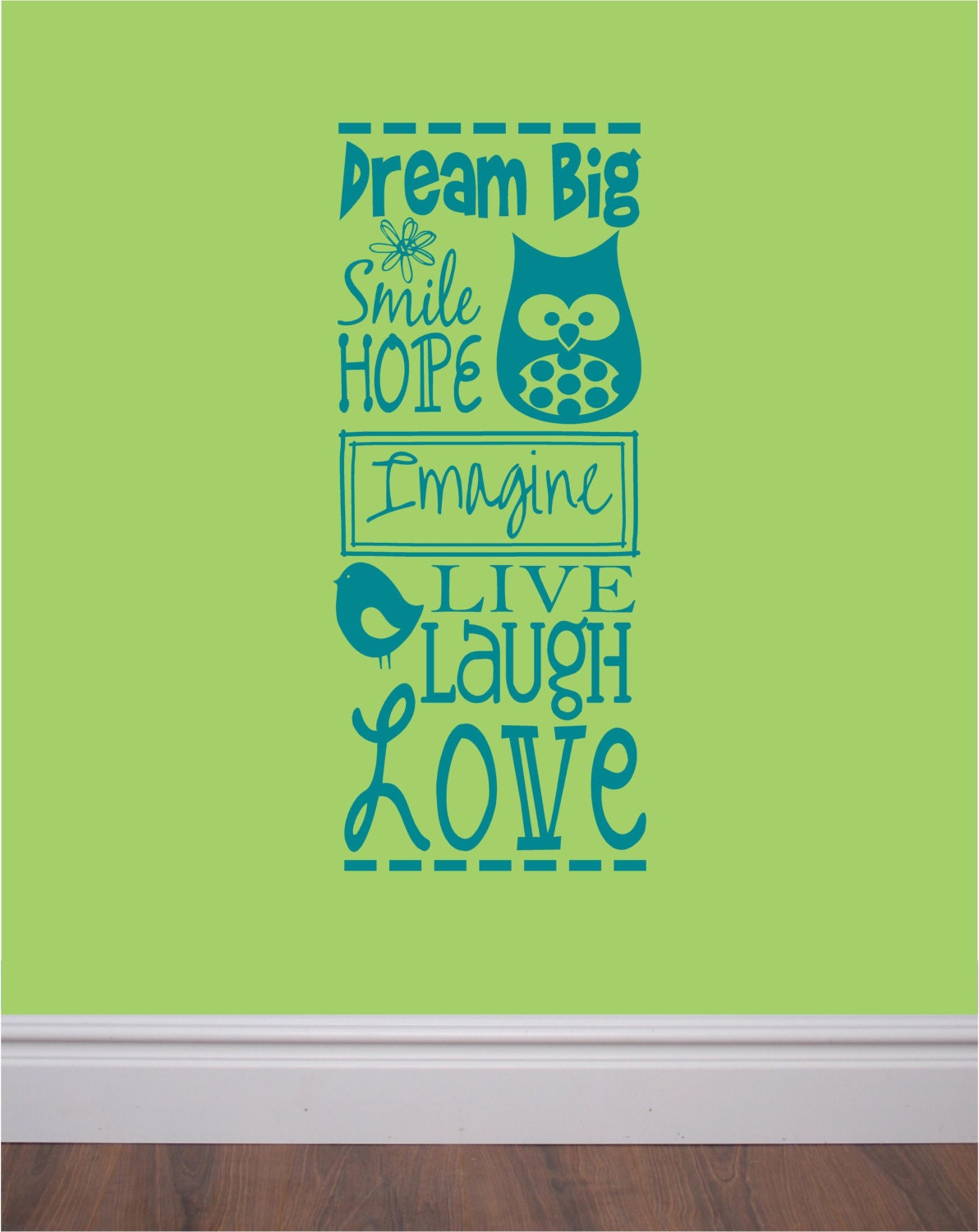 DREAM BIG - hope - imagine - cute inspirational vinyl wall decal for girls and tweens
