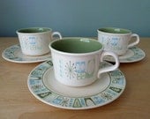 Taylorstone Atomic Age Cathay Pattern Cup and Saucers