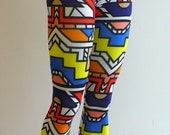 2 PAIR LEFT Geometric Primary Print Leggings