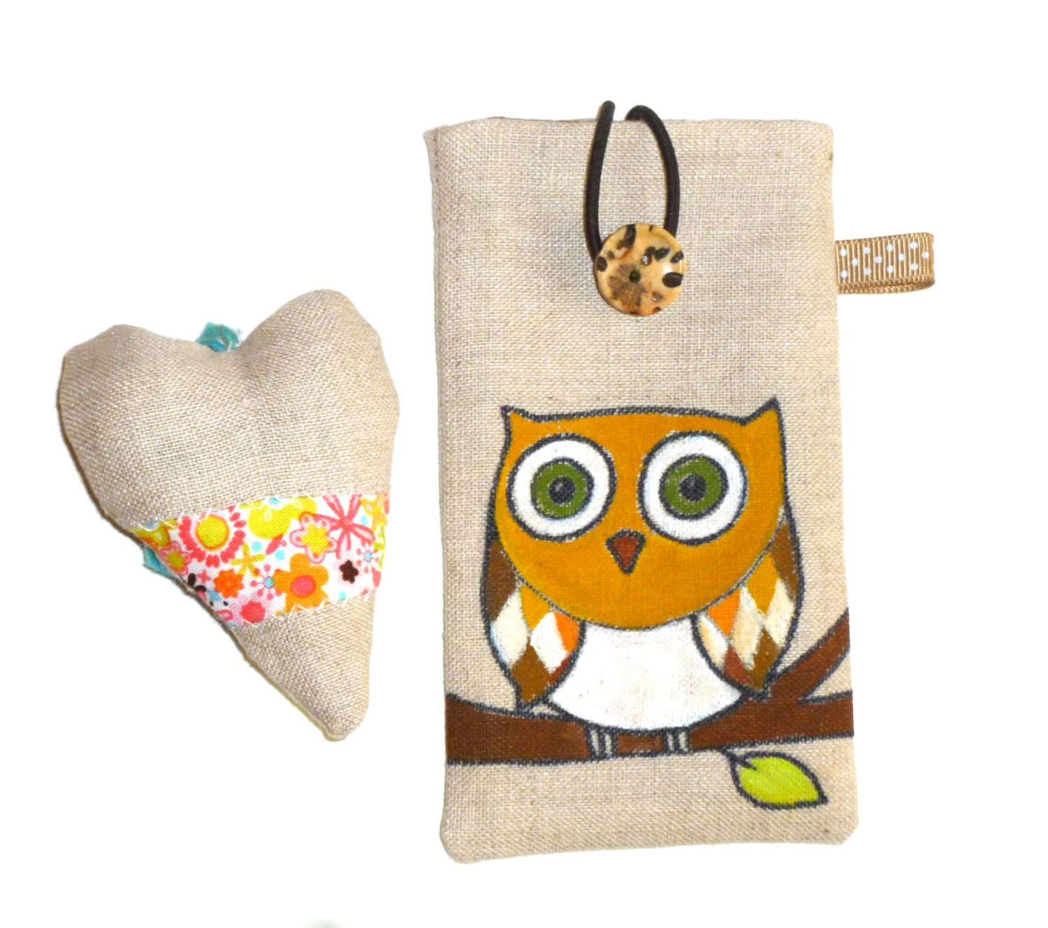 Owl iPhone 5, 4 iPod case handmade and  painted iPad sleeve cell phone cover modern design Gift under 30