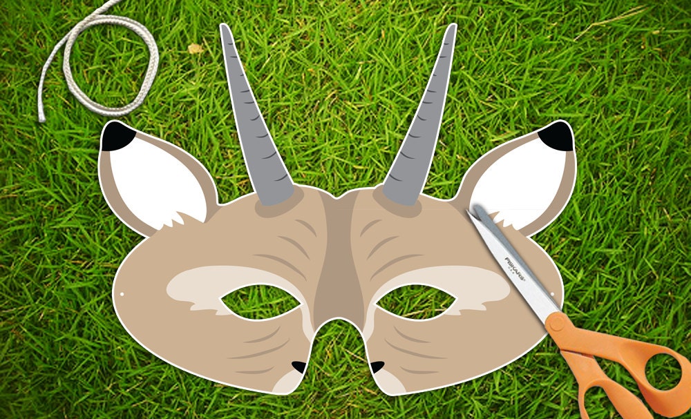 Antelope Halloween Mask, Party Mask, Printable PDF