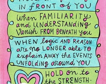 Hold On (8x10 doodle print)