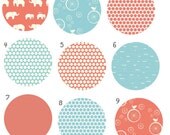 ORGANIC custom 3 piece coral and aqua baby bedding- crib skirt, fitted sheet, changing pad cover- made to order