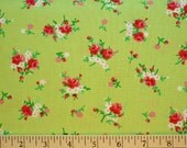 Pam Kitty Love, Lakehouse Dry Goods, Floral Bouquet in Lime LH12061LIME - 1/2 Yard