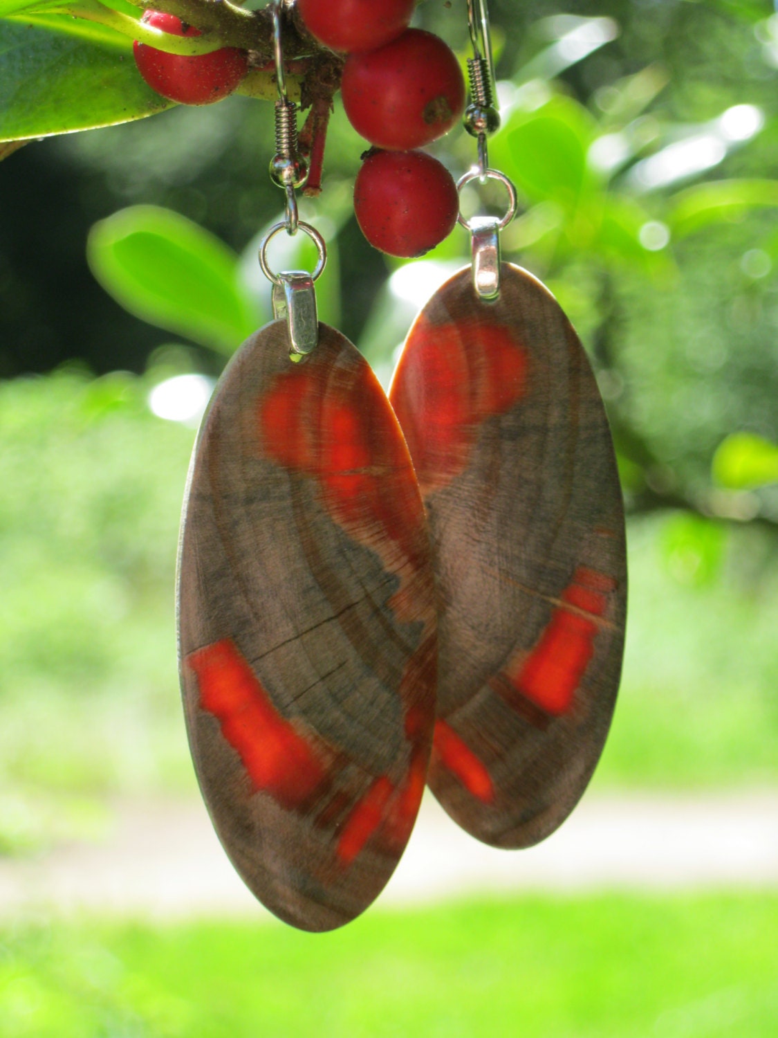 Dainty But Bold And Really Awesome Monkey Puzzle Wood Earrings