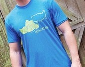 Medium Lake Blue and Yellow Men's United We Run T-Shirt