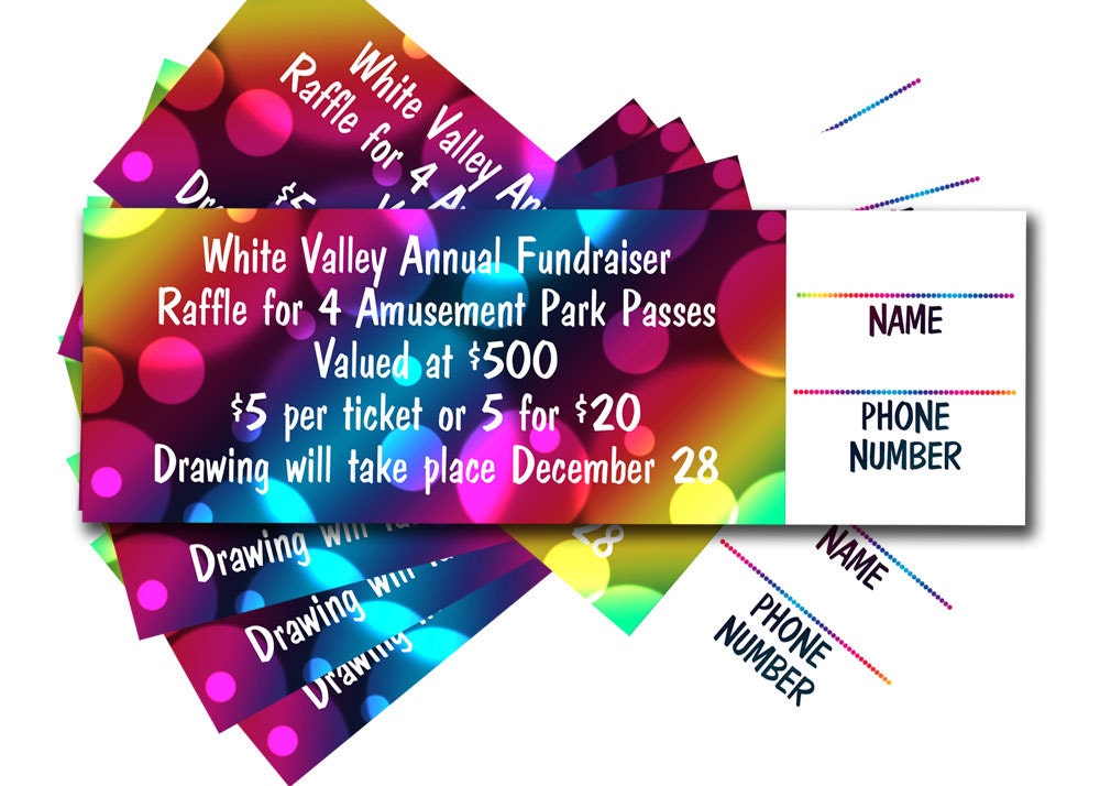 Items similar to Rainbow dots raffle ticket for your next event. on Etsy