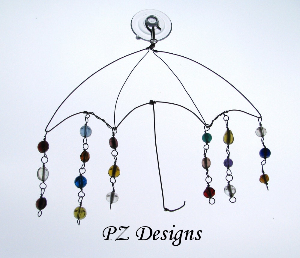 Umbrella Window Charm - Rainbow Rain Suncatcher, Spring Showers Ornament