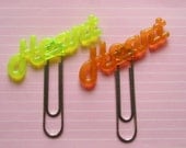 80s Vintage Retro-Future Fluo Plastic Paperclip - SET OF TWO