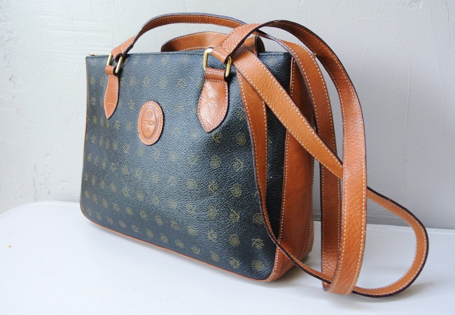 vintage leather bag / KENZIA by Ku designer bag / made in Italy  Kenzia purse structured tote