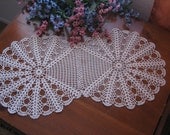 Crochet, white doily/runner, new, ready to mail