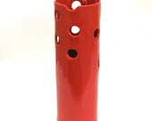 hand built porcelain vase  ...   vessel  ...   red