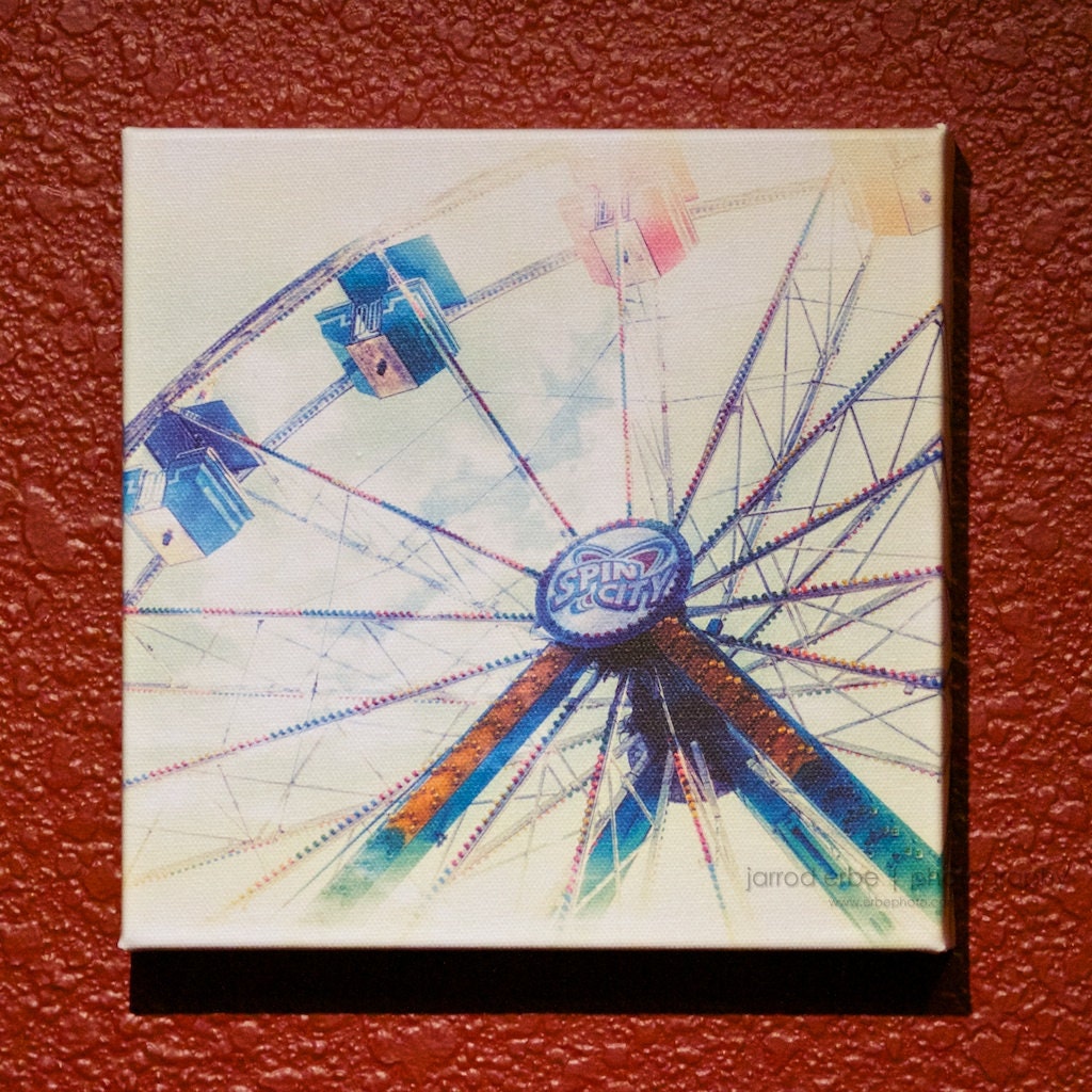 Spin City Canvas Print - 8 x 8 - Carnival - Nursery Decor - Childrens Room