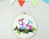 Wall/Shelf Décor - Owls - Children, Nursery, Baby, Illustration, Picture, Gift