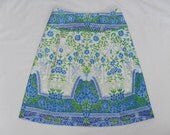 birds and flowers...vintage fabric Aline skirt with yoke waistband