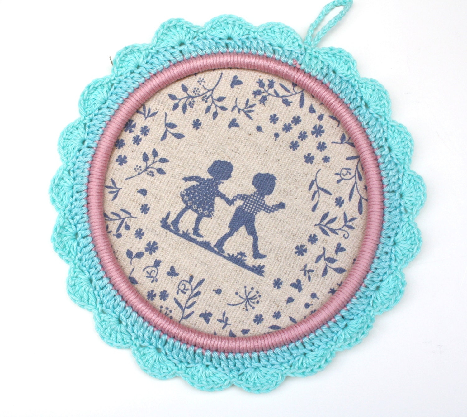 Crochet flower frame