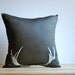Deer Antler Organic PILLOW, Decorative Photo Throw Pillow Sham Cover - Brown Minimalist Rustic Home Decor for Men- Collab with Raceytay