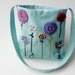 Kids Messenger Hip Bag - Hand Embroidered Garden Under the Sea - Aqua Blue Girls Purse (Ready to Ship)