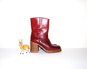 Vintage Boots Chunky Oxblood