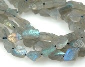 ON SALE Madagascar LABRADORITE Hammered Nuggets long drilled 8-11mm Blue fire Multicolor  -half strand