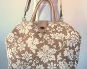 The Carpet Bag - Neutral Chenille and Linen Luxe Upholstery Fabric Bag - Made to Order