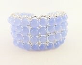 Beaded Bracelet Icy Blue Seed Beads Beadwork