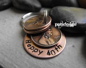 Lucky Us  Copper Keychain with THREE lucky pennies