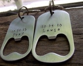 2 Grooms men Set,  custom Stainless steel bottle opener keychains