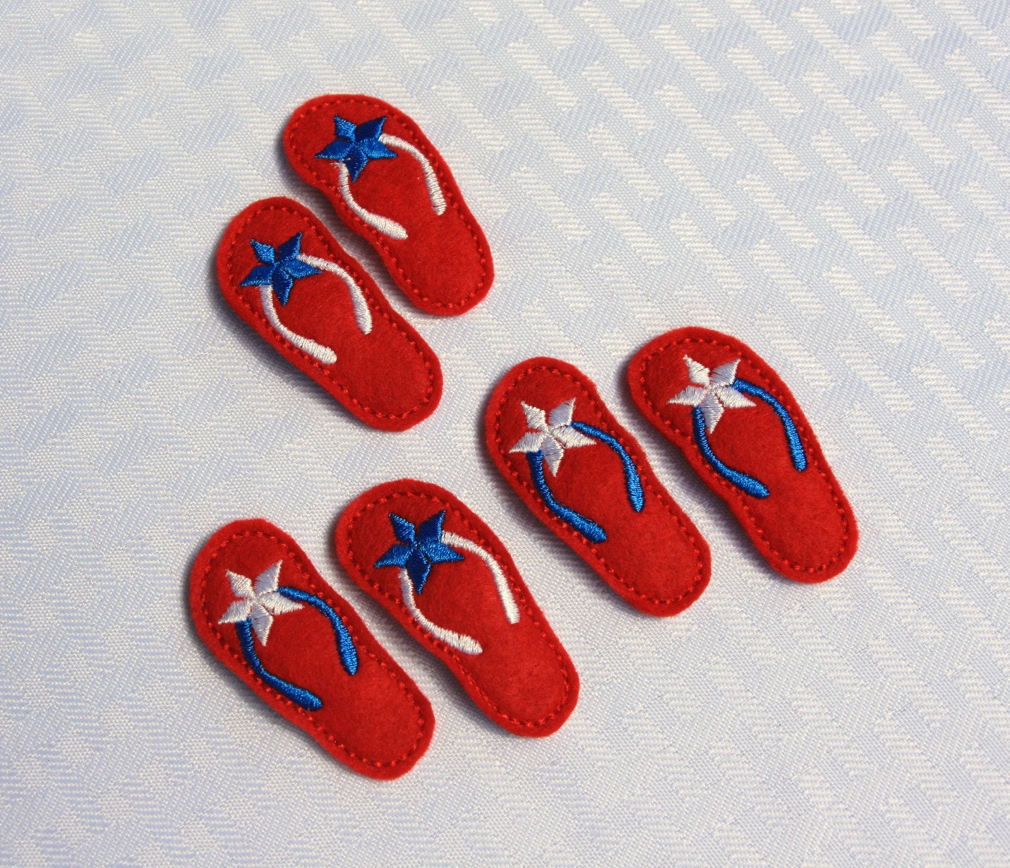 Patriotic Funky Flip Flop Hair Snaps, You Choose your Set Hair Clips