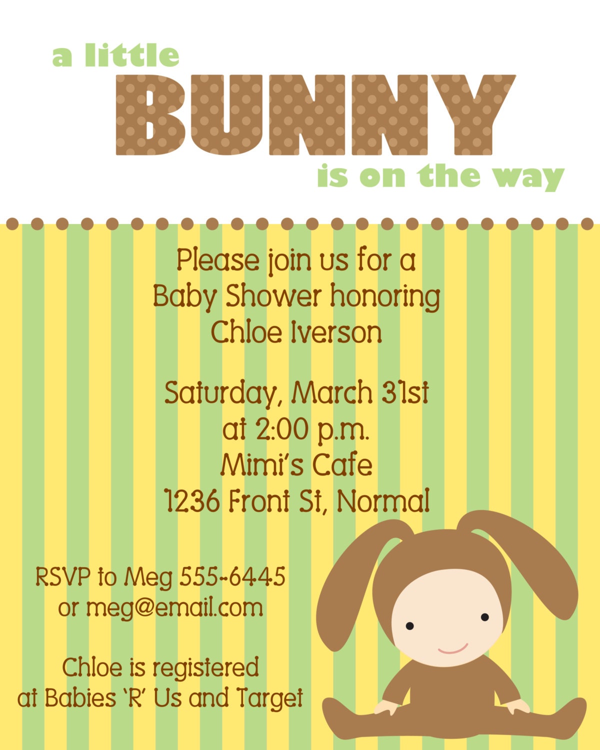 Yellow Bunny Easter Baby Shower Invitations Il_170x135