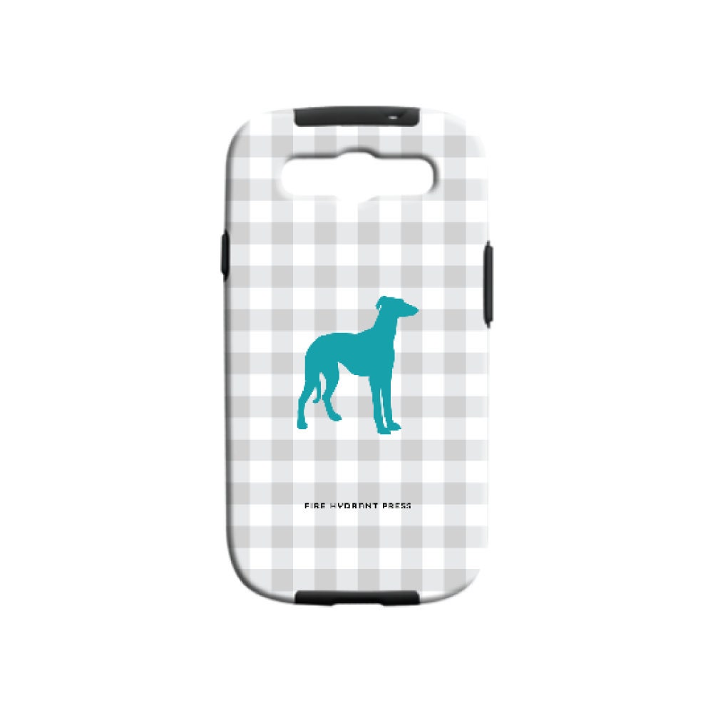 Samsung Galaxy 3 Dog Silhouette Custom Phone Case Gingham Prints