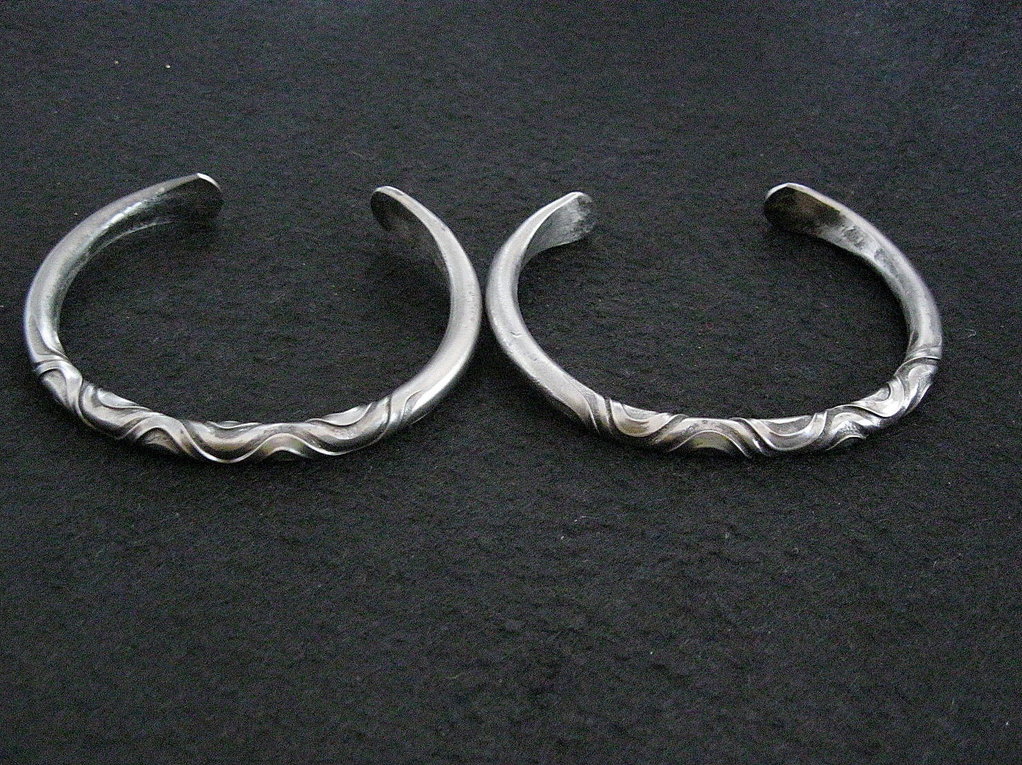 MATCHING  Pair of IRON BRACELETS  Viking Celtic blacksmith Mens Jewelry