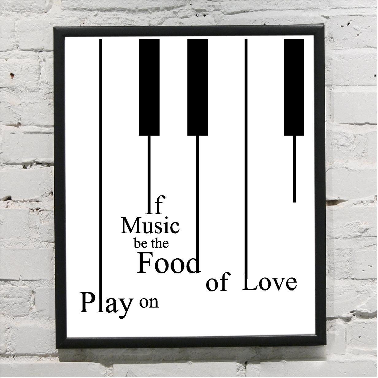 If Music Be The Food of Love 2 Self Adhesive Print Customizable