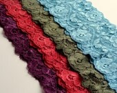 Gift for her Head bands Set  gift for friend Stretch Lace Headband Lace Head band Womens Headband Stretchy Lace Headband 3 inch Lace