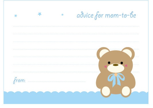 Teddy Bear Mommy Advice Cards 5 x 7 inches FLAT cards (set of 10)