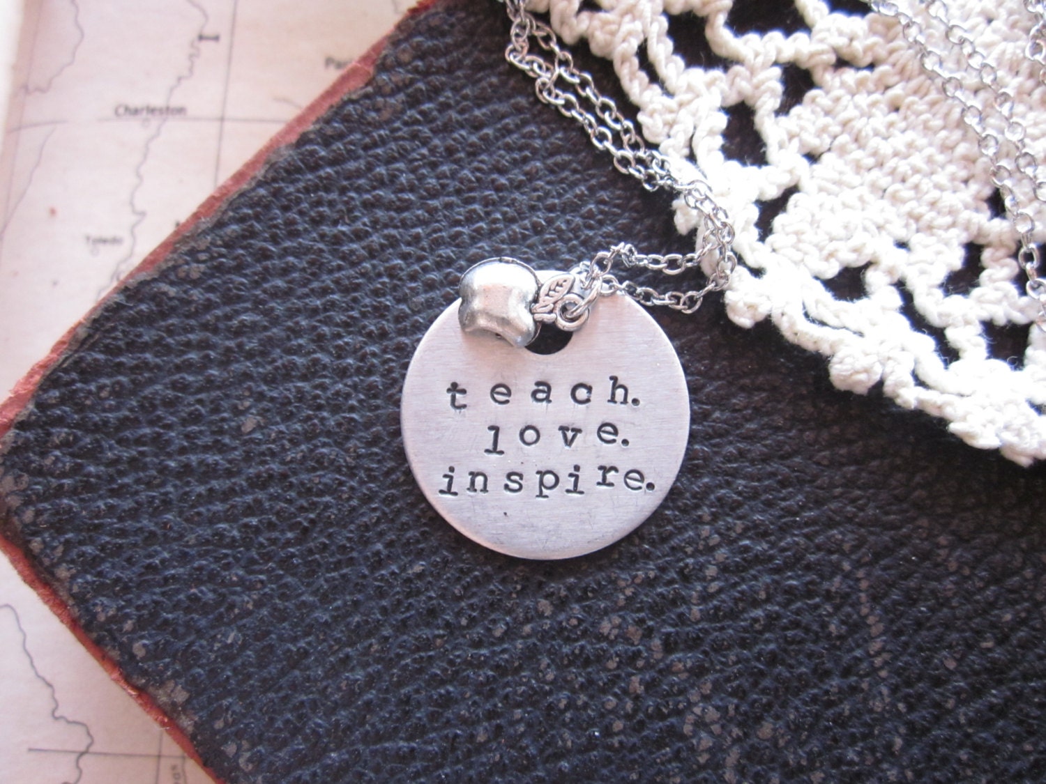 Teach Love Inspire - Hand Stamped Necklace