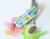 SALE SALE SALE Pacifier Clip - Tiny Elephants - Elephant felt clip cover - snap closure - Only 1