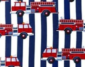 Baby Blanket - Minky baby Blanket - Firetrucks- Satin Trim - Straight or Ruffled - Personalization Available - Several Sizes