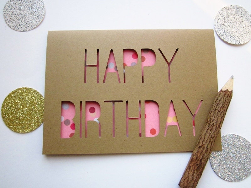 Confetti Happy Birthday Paper Cut Greeting Card
