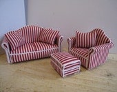 Apple Cottage  Living room Suite,  Twelfth scale dollhouse miniature