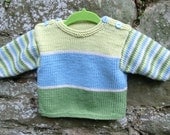 Knitting PATTERN for a stripy baby sweater