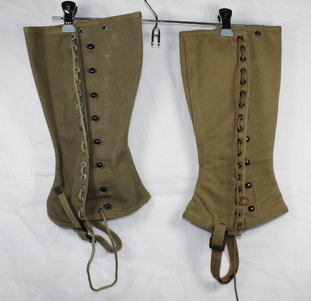 Vintage World War II Canvas Gaiter Leggings by ilovevintagestuff