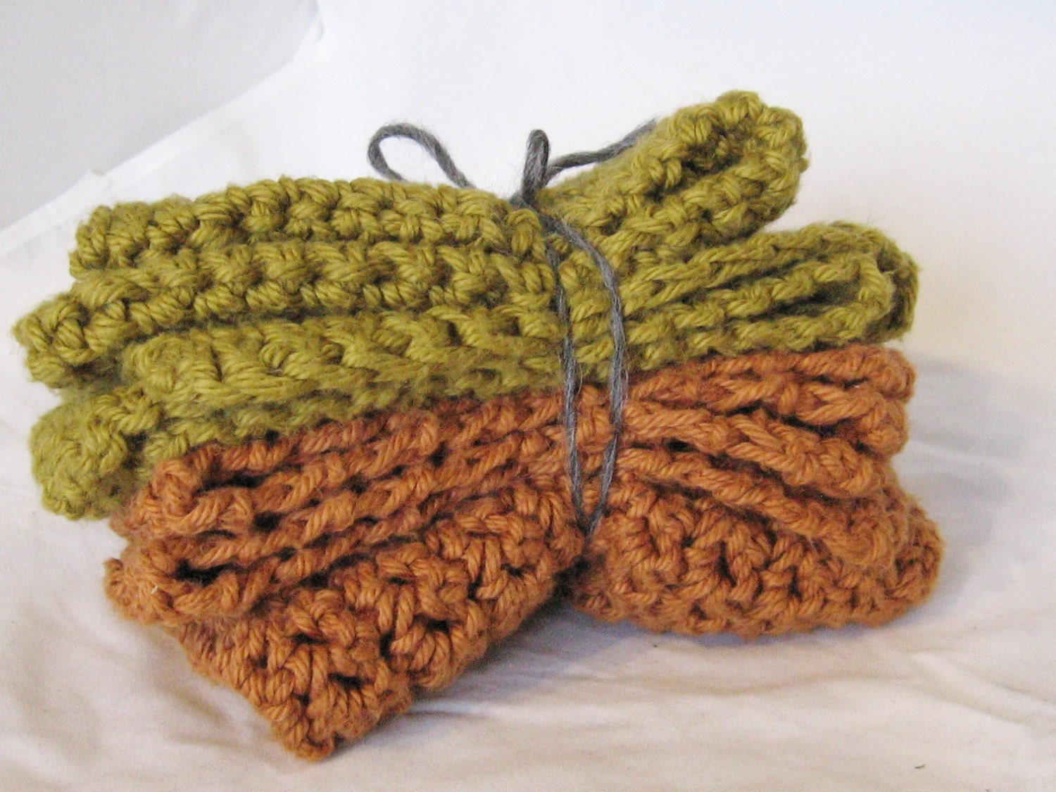 ORGANIC wash dish cloths - set of 2 - handmade
