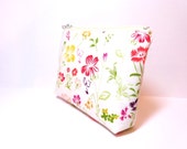 Small Zipper Pouch Small Wallet Cosmetic Pouch  Spring Flowers - handjstarcreations